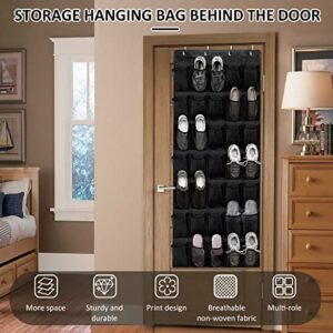 Txkrhwa 35 Large Pockets Over The Door Shoe Organizer Breathable Mesh Hanging Shoe Rack with 4 Hooks Space Saving Behind Door Shoes Storage Holder for Bedroom Closet Shoes Hat Toys