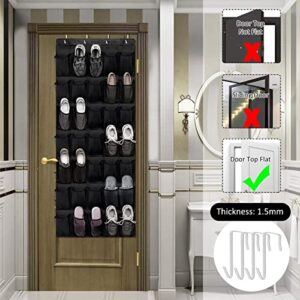 Txkrhwa 35 Large Pockets Over The Door Shoe Organizer Breathable Mesh Hanging Shoe Rack with 4 Hooks Space Saving Behind Door Shoes Storage Holder for Bedroom Closet Shoes Hat Toys