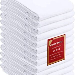 Utopia Towels Premium Bundle - 1 Cotton Washcloths White (12x12 inches), Pack of 24 with Flour Sack Dish Towels, 12 Pack - 28 x 28 Inches and Dish Towels 12 Pack - 15 x 25 Inches