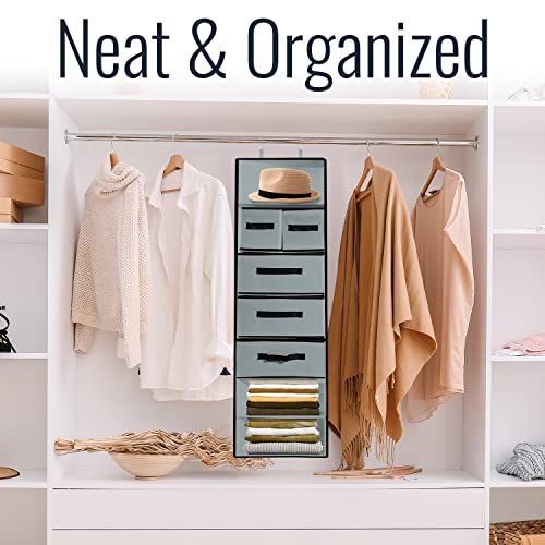 Tidy Zebra Hanging Closet Organizers with Drawers and Storage Shelves - Great Clothes Organizer for Closet, RV Storage, Perfect Storage Organization College Dorm Room Essentials for Students Dorm Room