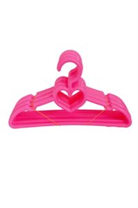mbd pink heart hangers fit 18 inch doll clothes- doll clothes hangers