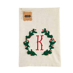 mud pie g initial french knot towel