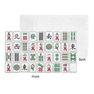 GLOVET Mahjong Bath Decorative Hand Towels for Bathroom, Comfortable Luxury Bath Towels, Ultra Soft Quick Dry Towel for Hotel, Gym, Sports and Spa Home Decor, 27.5x16 in