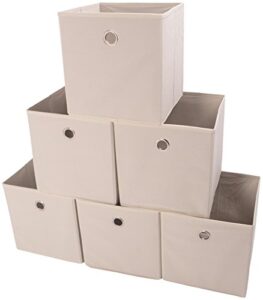 amelitory storage bins foldable cube organizer fabric drawer set of 6 beige