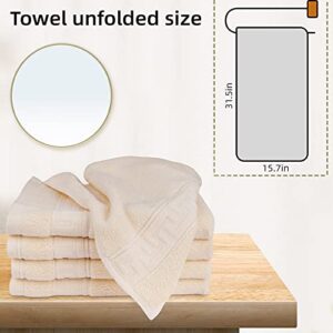 ESAER Cotton Washcloths,Hand Towels Set 100% Cotton Premium Ring Spun Cotton Ultra Soft & Highly Absorbent Washcloths 31 x 15.7 inches Bath Wash Face Cloths for Adults Hotel & Spa Quality