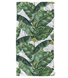ofloral hand towels cotton washcloths jungle leaf seamless floral pattern,comfortable super-absorbent soft towels for bathroom beach kitchen spa gym yoga face towel 15x30 inch