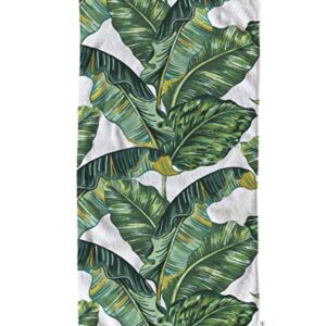 oFloral Hand Towels Cotton Washcloths Jungle Leaf Seamless Floral Pattern,Comfortable Super-Absorbent Soft Towels for Bathroom Beach Kitchen Spa Gym Yoga Face Towel 15X30 Inch