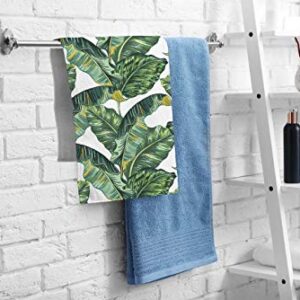 oFloral Hand Towels Cotton Washcloths Jungle Leaf Seamless Floral Pattern,Comfortable Super-Absorbent Soft Towels for Bathroom Beach Kitchen Spa Gym Yoga Face Towel 15X30 Inch