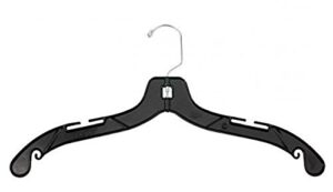 nahanco 2900 extra large plastic shirt/dress hanger with chrome swivel hook, heavy weight, 19", black (pack of 100)