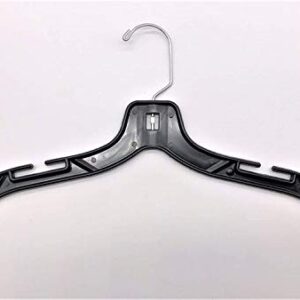 NAHANCO 2900 Extra Large Plastic Shirt/Dress Hanger with Chrome Swivel Hook, Heavy Weight, 19", Black (Pack of 100)