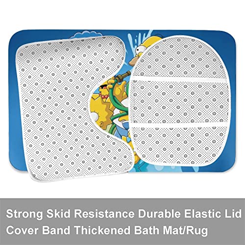 The Sim.psons Shower Curtain Sets with Non Slip Rugs The Sim.psons 4Pcs Shower Curtain Set with Non-Slip Rugs Toilet Lid Cover and Bath Mat, Waterproof Polyester Fabric Bathroom Curtain with 12 Hooks