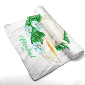 luxteen Herbal Tea Hand Towel - Print Bath Bathroom Towel Highly Absorbent Soft Guest Fingertip Towels