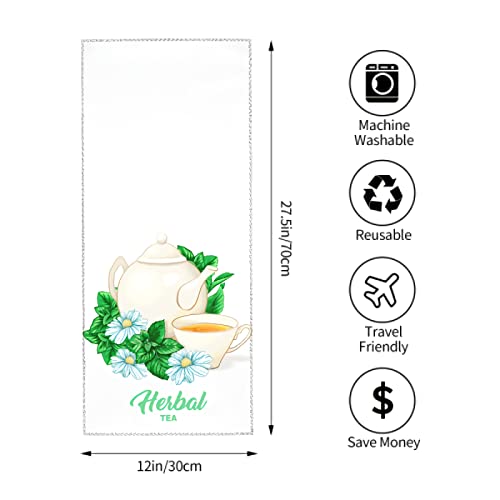 luxteen Herbal Tea Hand Towel - Print Bath Bathroom Towel Highly Absorbent Soft Guest Fingertip Towels