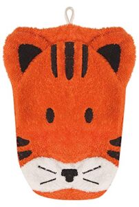 furnis organic cotton, washcloth mitt tiger puppet, adult size