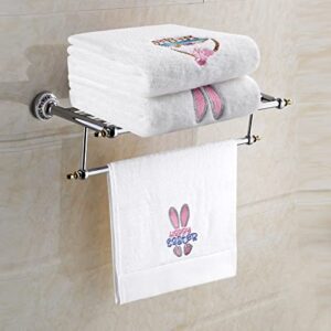 GreenPine 2 Pack Easter Hand Towels White Towels 100% Cotton Embroidered Premium Luxury Decor Bathroom Decorative Dish Towels Set for Drying, Cleaning, Cooking, Holiday Towels Gift Set 14 "X 29"