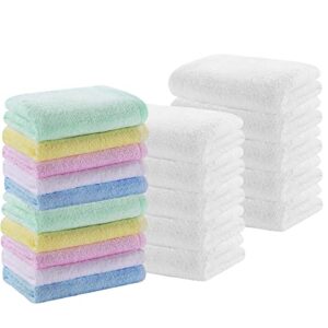 nbljf multicolor washcloths set 20 pack for newborn baby washcloth or bath hand towel and face cloths or bathroom-kitchen multi-purpose soft-comfortable absorbent fingertip towels