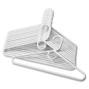 Plastic Hangers HD Heavy Duty, 24 Pcs. White Color, Made in USA, 3/8” Thickness, Durable, Tubular, Lightweight, for Clothes, Coat, Pants, Shirts, Dress, TINEFF, Free and Quick delivery. from USA