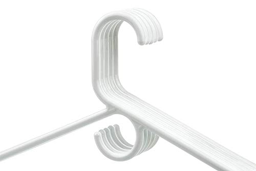 Plastic Hangers HD Heavy Duty, 24 Pcs. White Color, Made in USA, 3/8” Thickness, Durable, Tubular, Lightweight, for Clothes, Coat, Pants, Shirts, Dress, TINEFF, Free and Quick delivery. from USA