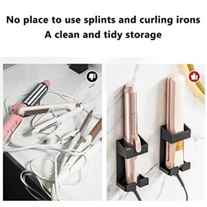 Gefemini Stainless Steel Wall Mount Hair Dryer Holder,Curling Iron Holder, Styling Tool Storage Organizer Basket for Holds Hair Dryer, Flat Iron, Curling