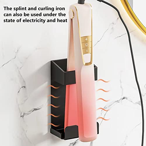 Gefemini Stainless Steel Wall Mount Hair Dryer Holder,Curling Iron Holder, Styling Tool Storage Organizer Basket for Holds Hair Dryer, Flat Iron, Curling