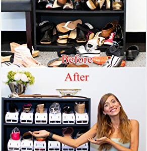 shoe pal Shoe Organizer, 4 Adjustable Heights Space Saver, Large Ventilated Base, High Heels Secure Docking and Backstop, 4 colors set, Made in USA