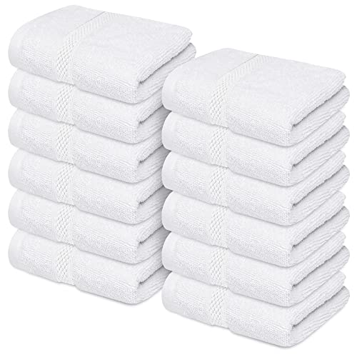Premium White Bath Sheets Towels for Adults – 2 Pack Extra Large Bath Towels 35x70-100% Soft Cotton + Washcloths Set – Pack of 12, 13x13 Inches 100% Cotton Wash Cloths for Your Body and Face Towels