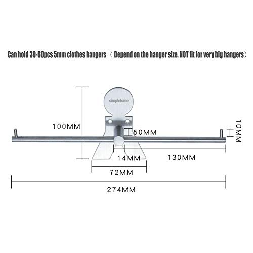 simpletome Clothes Hanger Storage Rack Organizer Wall Mount Adhesive OR Drilling Installation(Human Shape,10.8")