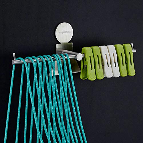 simpletome Clothes Hanger Storage Rack Organizer Wall Mount Adhesive OR Drilling Installation(Human Shape,10.8")
