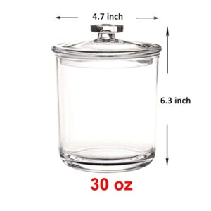 Youngever Clear Plastic Apothecary Jars (1 Set 30 Ounce)