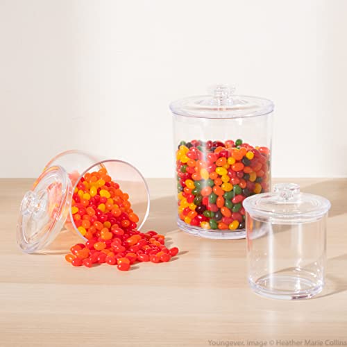 Youngever Clear Plastic Apothecary Jars (1 Set 30 Ounce)