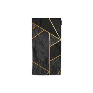 aoyego geometric hand towel triangle gold patchwork collage luxury polygon striped line bath hand towels lightweight decorative 30x15 inch soft polyester-microfiber for kitchen black