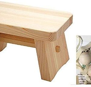 Youbi Made in Japan Onsen Goods Hinoki Pure Wood Bath Stool H6.2 Inches 12401