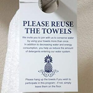 Towel Reuse Door Hanger, Card for Home, Office, Hotels and Hospitality (Pack of 100)