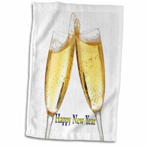 3d rose happy new year towel, 15 x 22