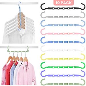 10 pack space saving hangers, magic closet organization clothes hanger, hanger organizer for closet, closet organizers and storage for room wardrobe heavy clothes, shirts ,pants, dresses, coats