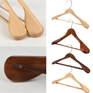 Yu2d 🌹🌹 High-Grade Wide Shoulder Wooden Coat Hangers - Solid Wood Suit Hanger（G）