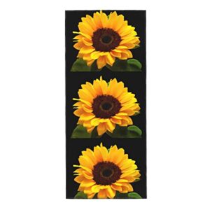 luxteen single sunflower on black hand towel print bath bathroom towel highly absorbent soft guest fingertip towels