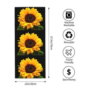 luxteen Single Sunflower On Black Hand Towel Print Bath Bathroom Towel Highly Absorbent Soft Guest Fingertip Towels