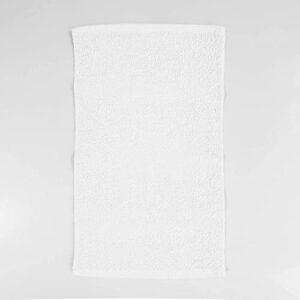 12pcs Fingertip Hand Towels, Affordable 100% Cotton Washcloths (11x18) (White, Hemmed)