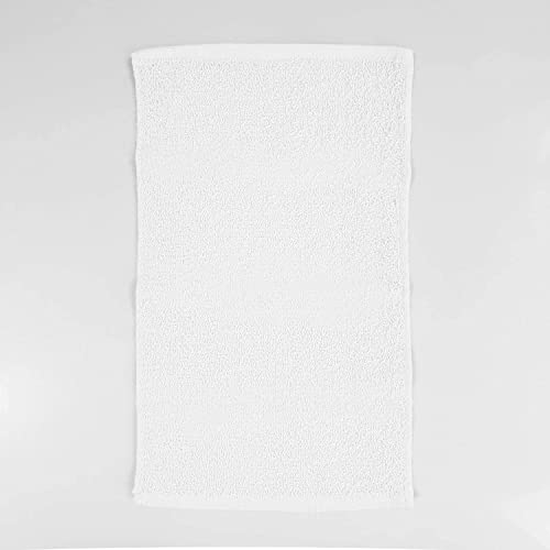 12pcs Fingertip Hand Towels, Affordable 100% Cotton Washcloths (11x18) (White, Hemmed)