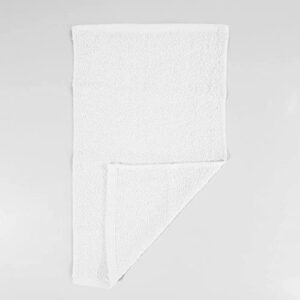 12pcs Fingertip Hand Towels, Affordable 100% Cotton Washcloths (11x18) (White, Hemmed)