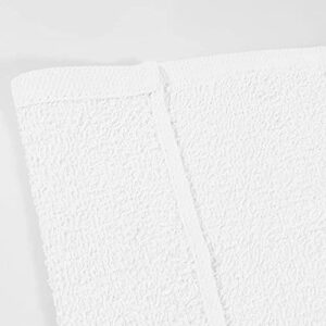 12pcs Fingertip Hand Towels, Affordable 100% Cotton Washcloths (11x18) (White, Hemmed)