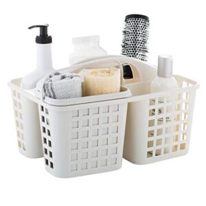 Bath Bliss 2 in 1 Portable, Bathroom Shower Caddy for Shampoo, Conditioner, Soap, and Cosmetics, in White Bath Tote