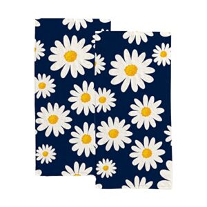 hand towel 2 pack fingertip towel face towel small daisy floral flowers country garden kitchen tea bar dish cloths absorbent dry shower towel