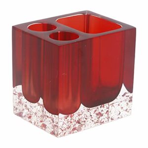 LUANT 5-Piece Resin Bathroom Accessory Set with Soap Dish, Dispenser, Toothbrush Holder and Tumbler, Red