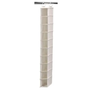 household essentials 311322 hanging shoe storage organizer for closets |10 pocket shelves | natural canvas