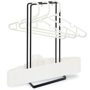 hakday portable hanger organizer rack, 1pc metal hanger stacker black hanger caddy hangers storage for closet laundry dry cleaning room