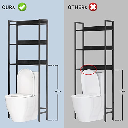 ODIKA Over The Toilet Storage, 3-Tier Over-The-Toilet Space Saver Organizer Rack, Freestanding Bathroom Organizer, Gray