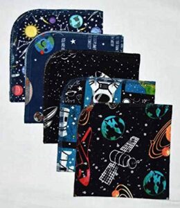 1 ply 12x12 inches set of 5 printed flannel paperless towels out of this world