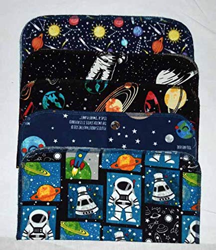 1 Ply 12x12 Inches Set of 5 Printed Flannel Paperless Towels Out of This World